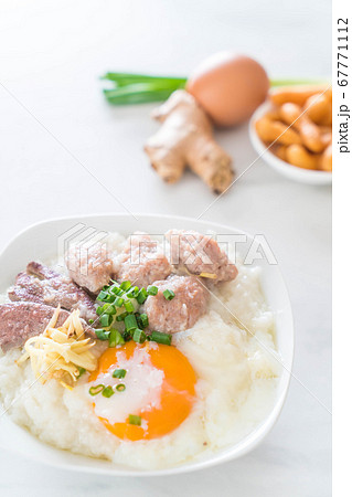 rice porridge with pork and egg rice porridge with pork and egg 67771112