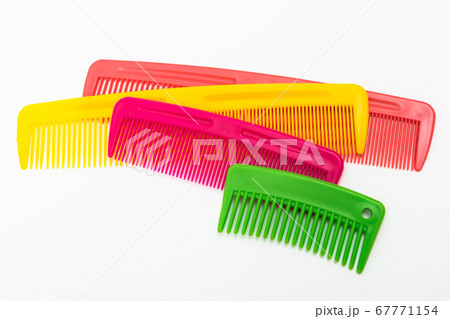 Set of beautiful comb on white background 67771154