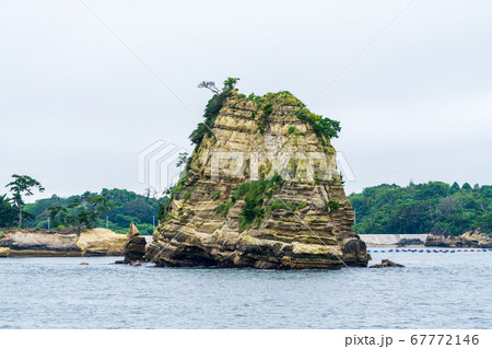日本三景松島の風景　松島湾に浮かぶ島　宮城県 67772146