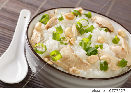 Chinese cooking, congee jook boiling rice with a 67772274