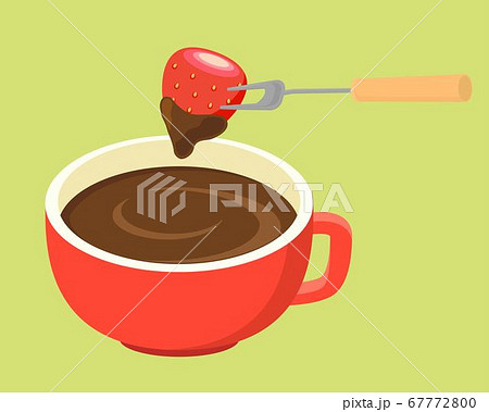 チョコレートフォンデュのイラストのイラスト素材