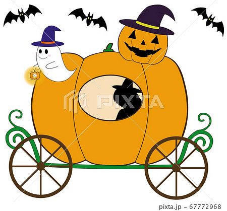 かぼちゃ馬車 ハロウィン のイラスト素材