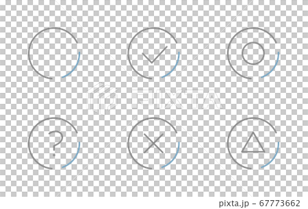 チェックボックスのアイコンのセット/丸/バツ/?/三角 チェックボックスのアイコンのセット/丸/バツ/?/三角 67773662
