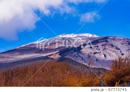 （静岡県）富士山・宝永山火口縁から望む山頂 67773745