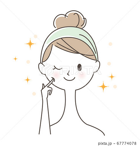 頬を押す女性 頬を押す女性 67774078