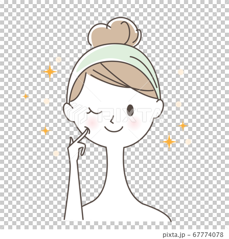 頬を押す女性 頬を押す女性 67774078