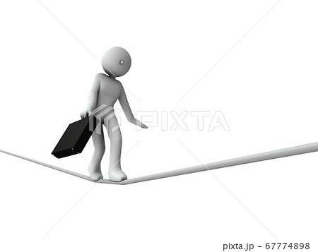 綱渡り状態のハイリスクなビジネスのイラスト素材 67774898 Pixta