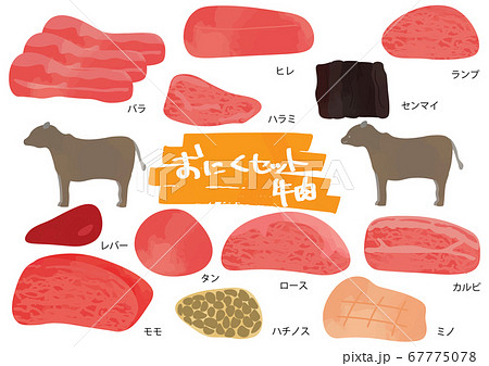 牛肉のイラストセットのイラスト素材