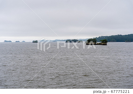 日本三景松島の風景 海岸沿いの島 宮城県松島町 日本三景松島の風景 海岸沿いの島 宮城県松島町 67775221