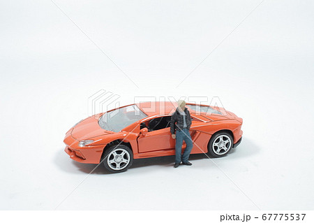 figure Man As Gangster, with the sport car 67775537