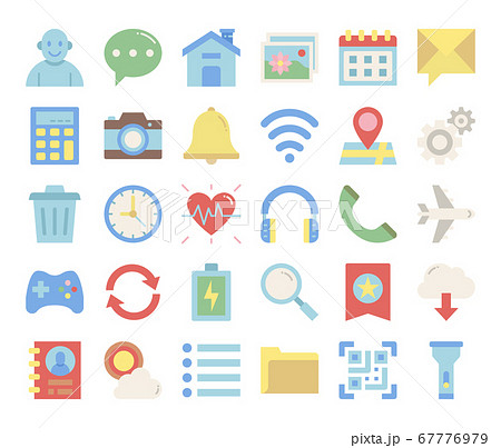 mobile user interface flat vector iconsのイラスト素材 [67776979] - PIXTA
