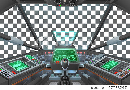 Spaceship Space Ship Or Air Plane Interior Cockpitのイラスト素材