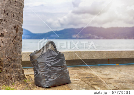 environment concept. Big plastic garbage bag on 67779581