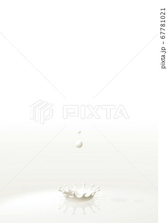 白いミルクの雫とミルククラウン イラストのイラスト素材