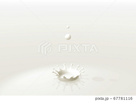 白いミルクの雫とミルククラウン イラストのイラスト素材