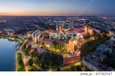 Aerial view of Wawel Castle in Krakow, Poland Aerial view of Wawel Castle in Krakow, Poland 67782547