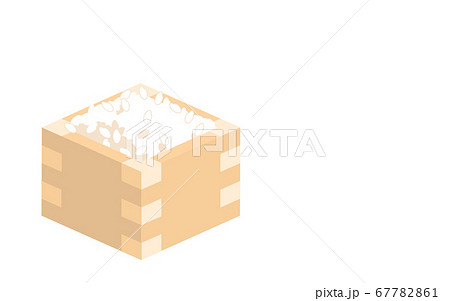 桝で測った一合分の精米したお米のイラスト 67782861