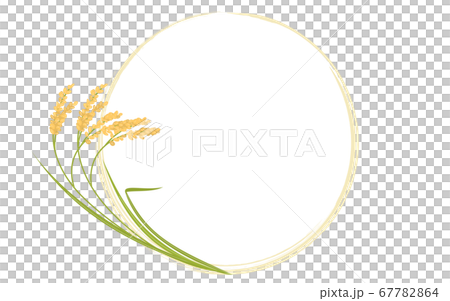 Illustration of grown rice and round frame Illustration of grown rice and round frame 67782864
