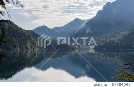 Reflection Alpsee Neuschwanstein Hohenschwangau landscape mountains Reflection Alpsee Neuschwanstein Hohenschwangau landscape mountains 67784045