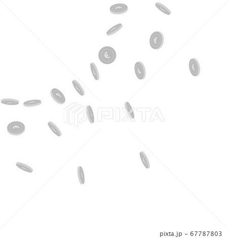 European Union Euro coins falling. Scattered black 67787803