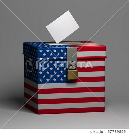 星条旗模様の投票箱のイラスト素材 6776