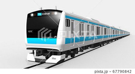 京浜東北線3dcg 各駅停車 右側 のイラスト素材