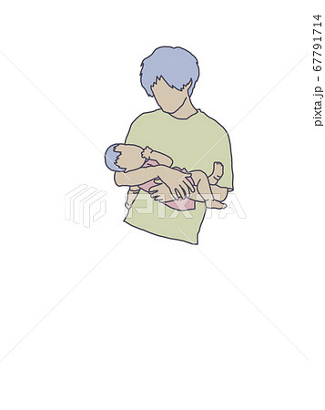 赤ちゃんを抱っこする男性 赤ちゃんを抱っこする男性 67791714