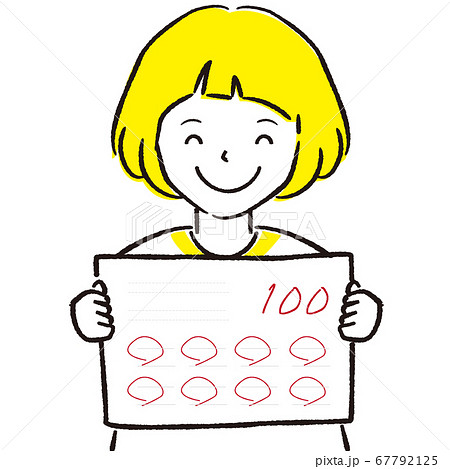 手描き1color  女の子　100点 67792125