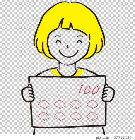 手描き1color  女の子　100点 67792125