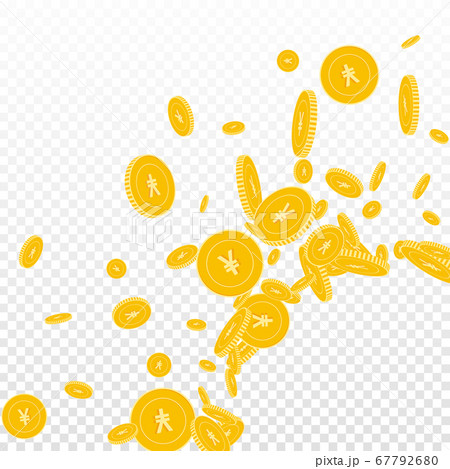 Chinese yuan coins falling. Scattered floating CNY Chinese yuan coins falling. Scattered floating CNY 67792680