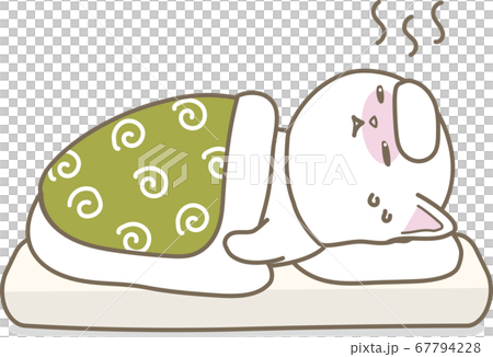 Cat sleeping with a cold Cat sleeping with a cold 67794228