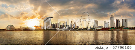 Panorama view of Singapore financial district. Panorama view of Singapore financial district. 67796139