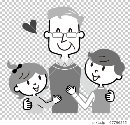 clip art grandpa black and white