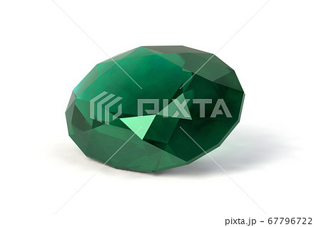 エメラルド 緑の宝石 ジュエリーのイラスト素材