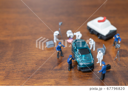 Police And Detective standing in front of car , 67796820