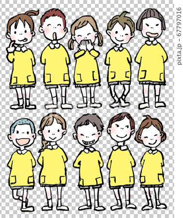 各種各樣的罩衫嬰兒幼兒園和托兒所兒童黃色 67797016