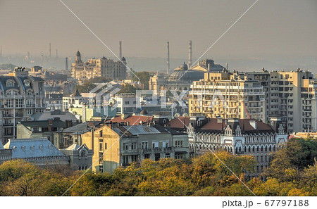 Top view of the historic center of Odessa, Ukraine 67797188