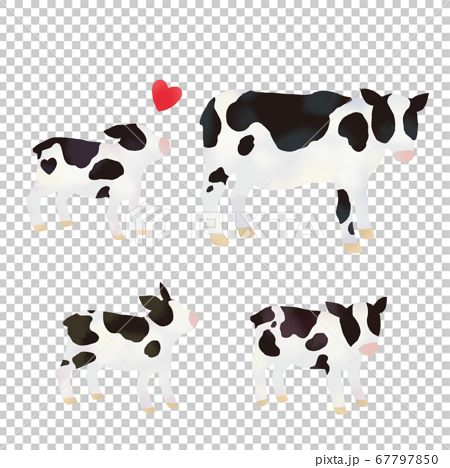 イラスト素材 年賀状 牛のイラストのカットのイラスト素材