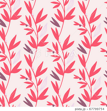 Bright pink botanic branches with purple elements Bright pink botanic branches with purple elements 67799754