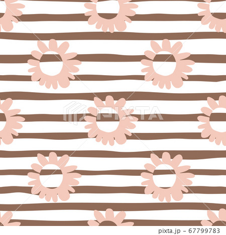Seamless pattern with pink flowers on lined 67799783