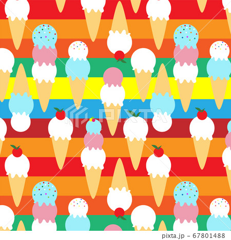 Pattern with ice cream cones. Pattern with ice cream cones. 67801488