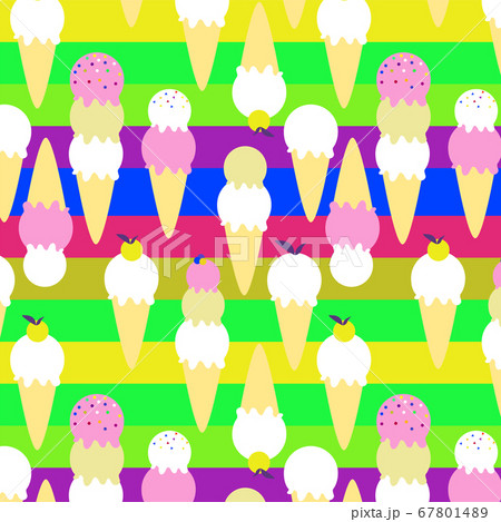 Pattern with ice cream cones. Pattern with ice cream cones. 67801489