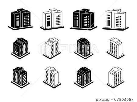 Building Icons Set Company Vector Silhouette のイラスト素材