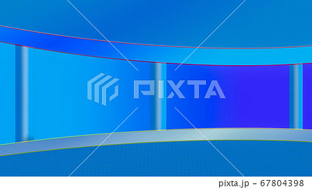 Virtual TV news broadcast studio set background 67804398