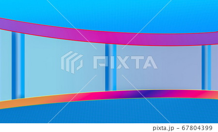 Virtual TV news broadcast studio set background 67804399
