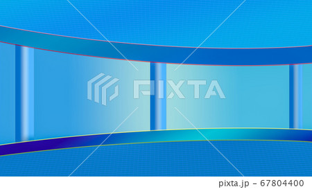 Virtual TV news broadcast studio set background 67804400
