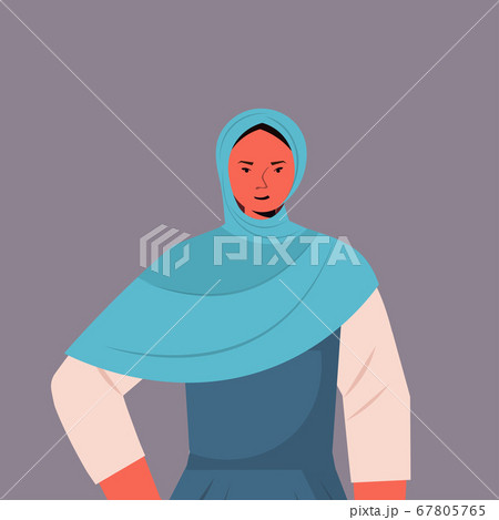 arabic woman in traditional clothes arab female cartoon character portrait 67805765