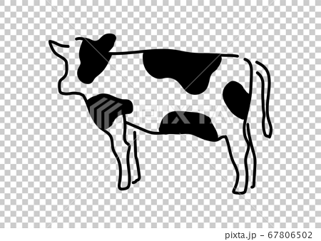 牛のアイコン イラスト シルエット 丑 シンプルのイラスト素材