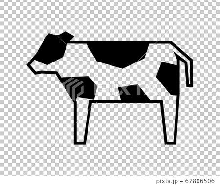 牛のアイコン イラスト シルエット 丑 シンプルのイラスト素材