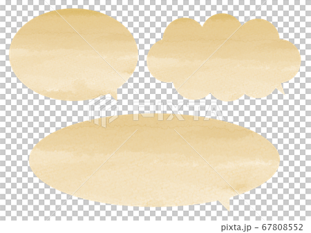 Watercolor-style brown speech bubble set Illustration material Watercolor-style brown speech bubble set Illustration material 67808552